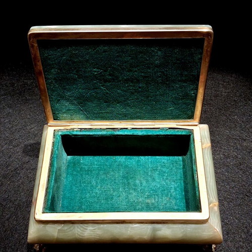 Vintage μπιζουτιέρα green onyx σαν καινούργιο