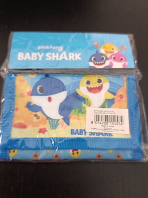 Baby Shark Wallet new, blue, sealed packaging