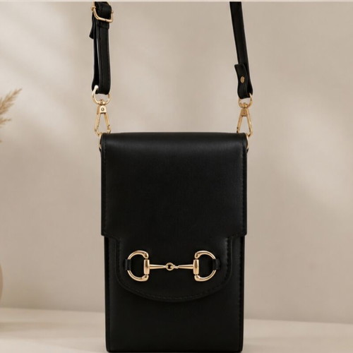 Small black crossbody phone bag