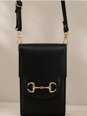 Small black crossbody phone bag