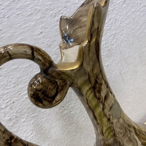 Belgian hand-painted vase used with hunting motif