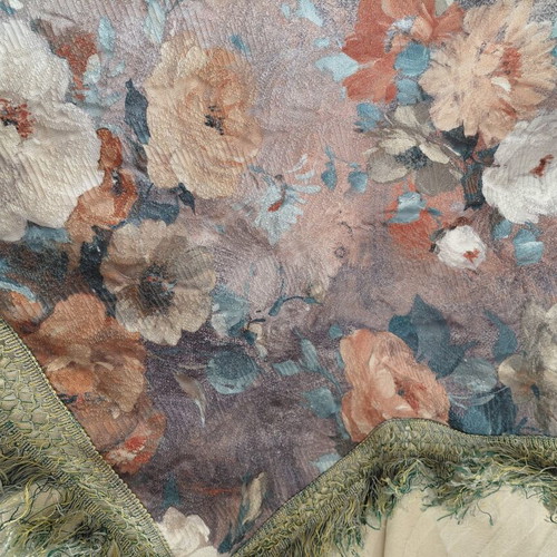 Vintage decorative floral fabric with fringes