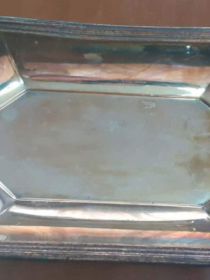 Vintage Sanda Silverplate Serving Tray Art Deco Octagonal Design