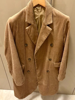 Velvet cotton coat brown new, size 40 M/L