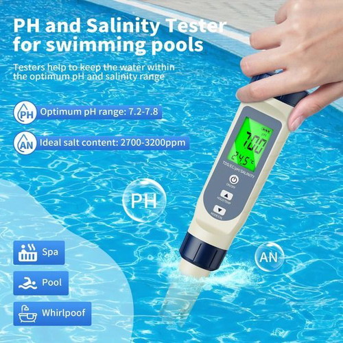 YAOBLUESEA 5-in-1 digital water tester pH TDS EC salinity temperature