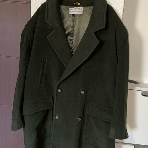 Martens Wool Coat L-XL Used, Dark Green, Italian Origin