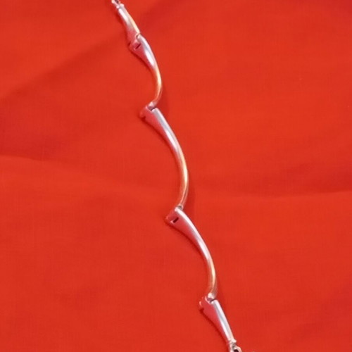 Hermes Ag 925 S bracelet, length 21.5 cm, wavy design