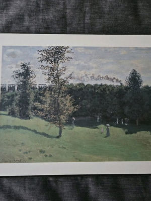 Claude Monet The Train in the Countryside art print on MDF panel like new