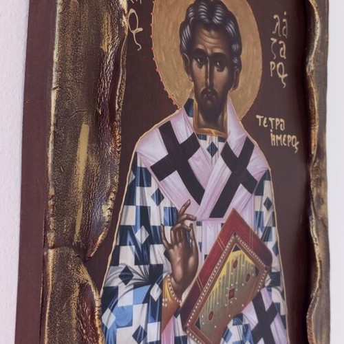Saint Lazarus wooden icon 28x22 cm