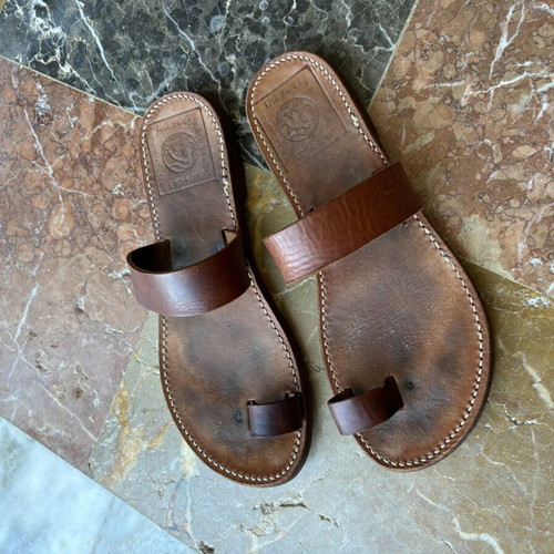 Leather sandals Melissinos Art Poet used, brown, size 37