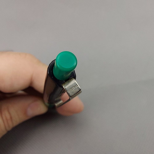 Renox vintage pen from Austria used, green and black plastic