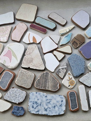 Sea tiles used for crafts and decoration