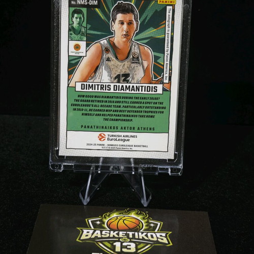 Dimitris Diamantidis 2024-25 Donruss Euroleague Panathinaikos Net Marvels Autograph Blue Laser 25/49 like new