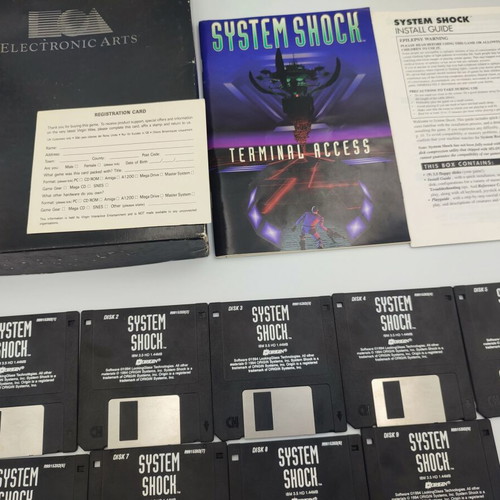 System Shock PC 1994 like new, boxed with 3.5’ floppy disks and manuals
