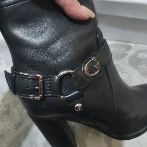 Guess leather ankle boots new black size 38