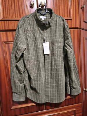 Marks & Spencer men's shirt XL new, khaki with stripes
