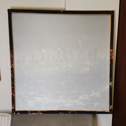 Square Fabric Wall Art Los Angeles by Night like new, 1x1m