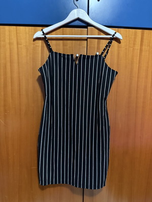 Shein black dress with white stripes, new, size XL