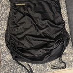 Satin skirt with side ruching like new, size L, black