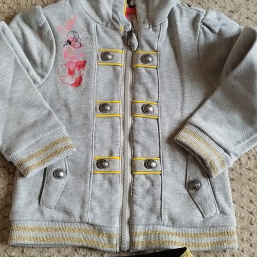 Girls' set jacket and pants like new, black with gold and fuchsia details