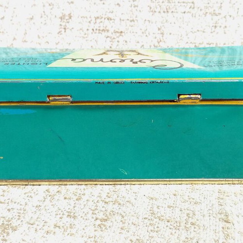 Corona Litho metal box used for lighter flints vintage