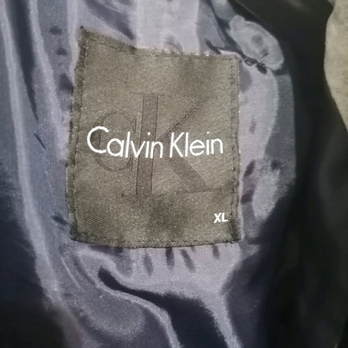 Calvin Klein sleeveless jacket used, blue, size XL with fabric hood