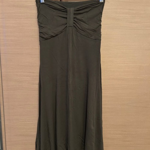 Strapless khaki dress used, size small