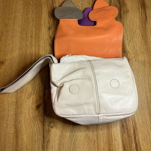 Chloe Buckle wristlet bag used, leather, white multicolor