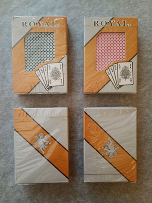 Sealed plastic coated playing cards, all together