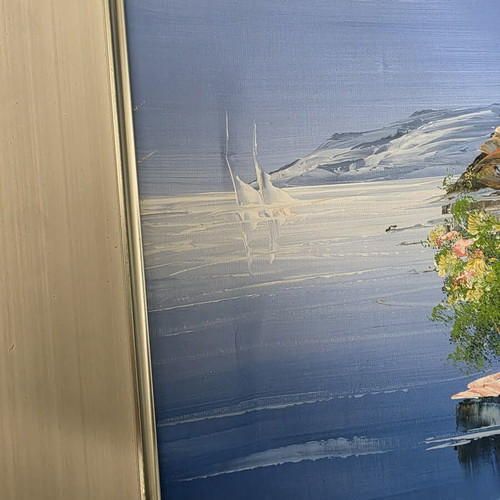 Painting with island theme used