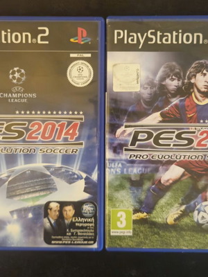 PES 2014 & PES 2011 PlayStation 2 games, Greek editions, complete in box