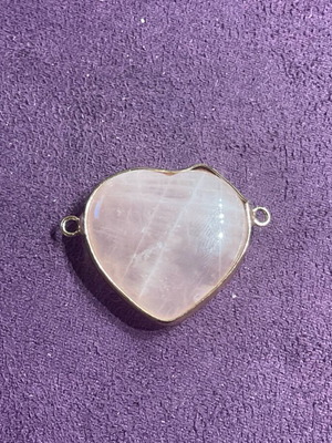 Rose quartz authentic stone heart-shaped pendant