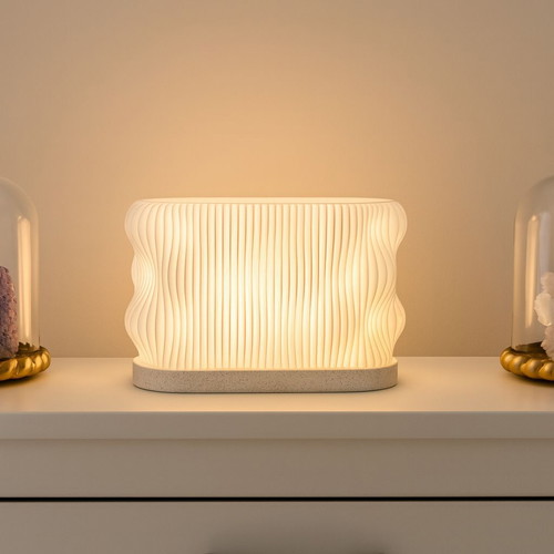 Modern design table lamp new, sculptural with wavy texture