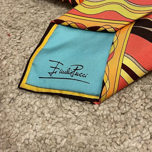 Emilio Pucci men's silk tie like new, multicolor
