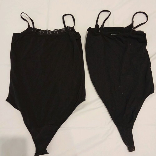 Black bodysuits with straps like new, set of 2
