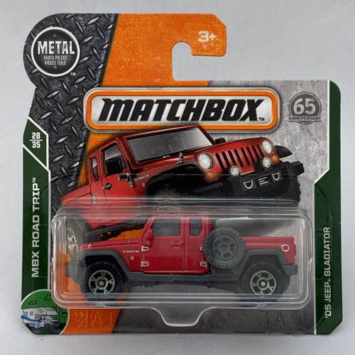 2005 Jeep Gladiator red Matchbox Mainline collectible toy car 1:64 scale