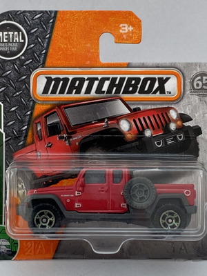 2005 Jeep Gladiator red Matchbox Mainline collectible toy car 1:64 scale