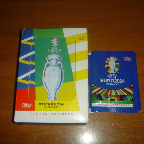 Topps UEFA EURO 2024 Germany μεταλλικό κουτί με 100 φακελάκια αυτοκόλλητα καινούργιο