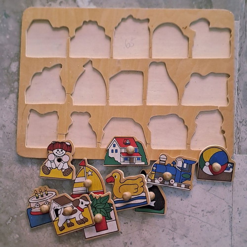 Wooden puzzles used, pack of six, missing pieces