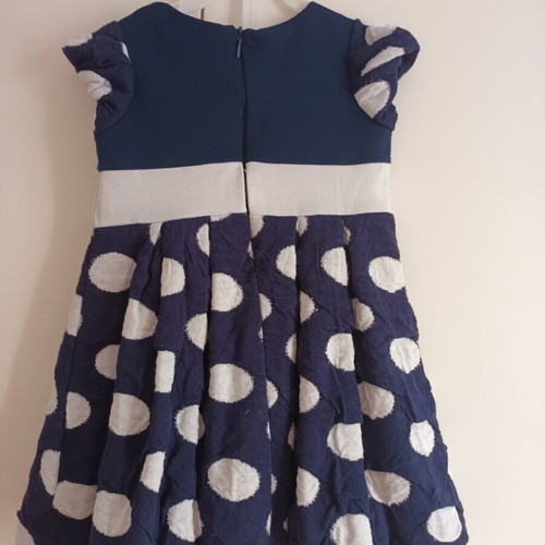 Baby dress 3 years old new, white and blue with zipper and lining