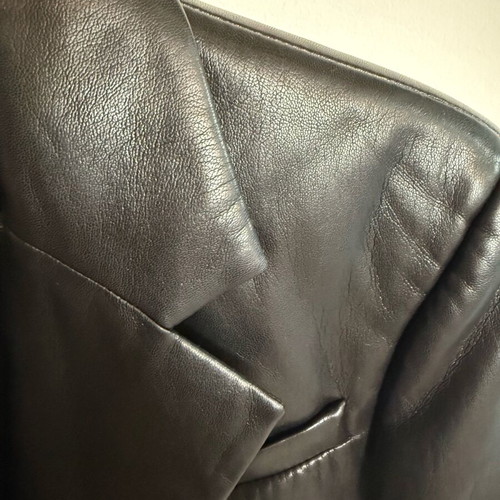 Zini leatherette jacket and pants set like new, black