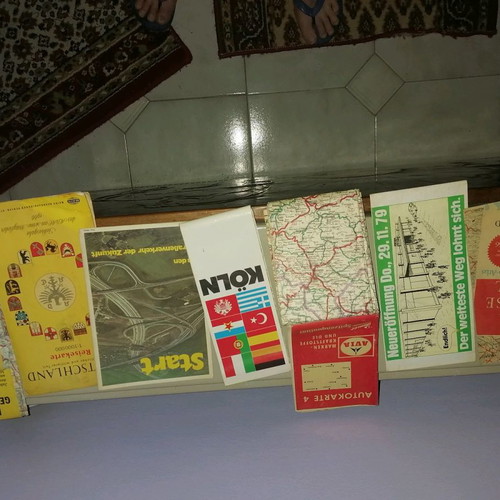 Germany maps used, collectible, 1960s and 1970s, pack of 8