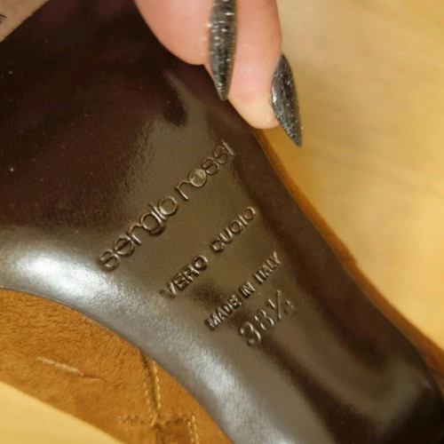 Sergio Rossi suede ankle boots, tan, size 38.5
