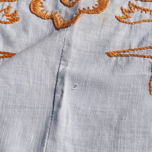 Handmade embroidered cotton tablecloth, 140x125 cm