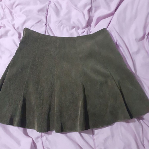 Mini corduroy skirt Fullah Sugah new, green with zipper