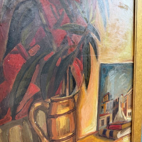 Έργο τέχνης Γ. Πατριαρχέας Βάζο με λουλούδια σαν καινούργιο σε κορνίζα