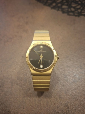 Younger & Bresson quartz watch used, gold-tone