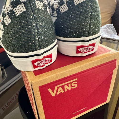 Vans Old Skool EK Checkerboard casual shoes new, size 44.5, white and green