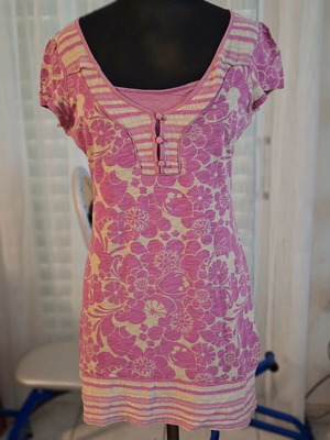 Cotton tunic Next size M like new, pink-white