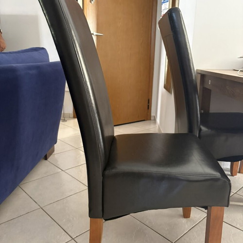 Dining chairs set of 4 black leatherette like new from Jysk